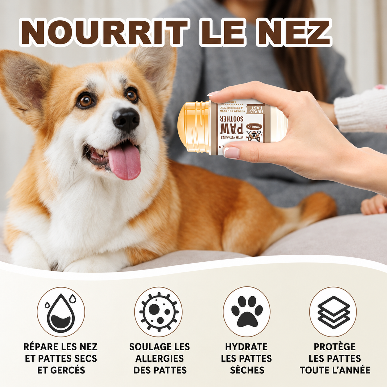 Baume apaisant pour chien : pattes et nez