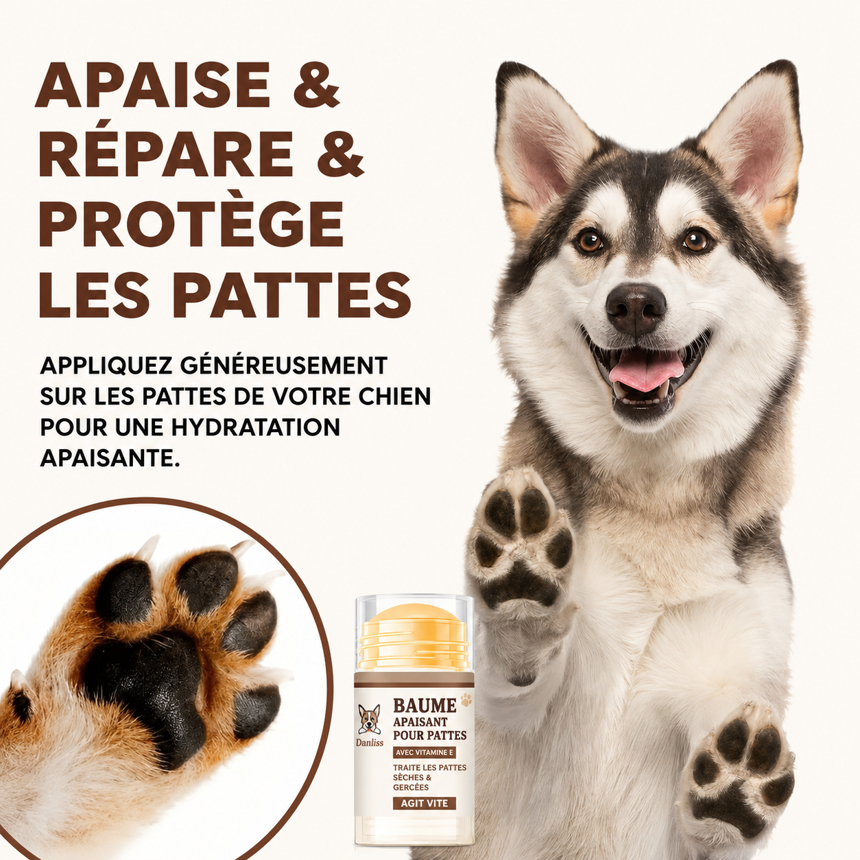 Baume apaisant pour chien : pattes et nez